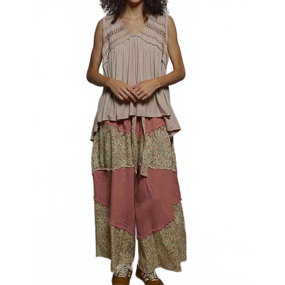 NEW POL sleeveless loose fit baby doll casual knit top in beige - Picture 1 of 5